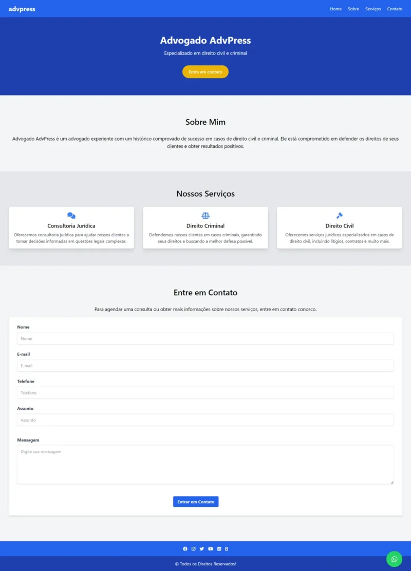 Template WordPress para advogados